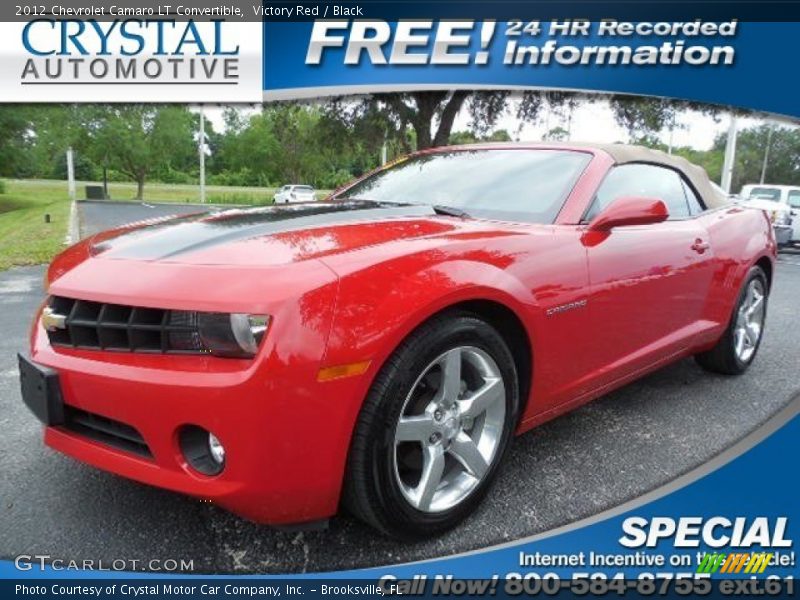 Victory Red / Black 2012 Chevrolet Camaro LT Convertible