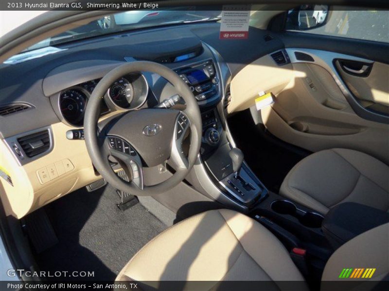 Shimmering White / Beige 2013 Hyundai Elantra GLS
