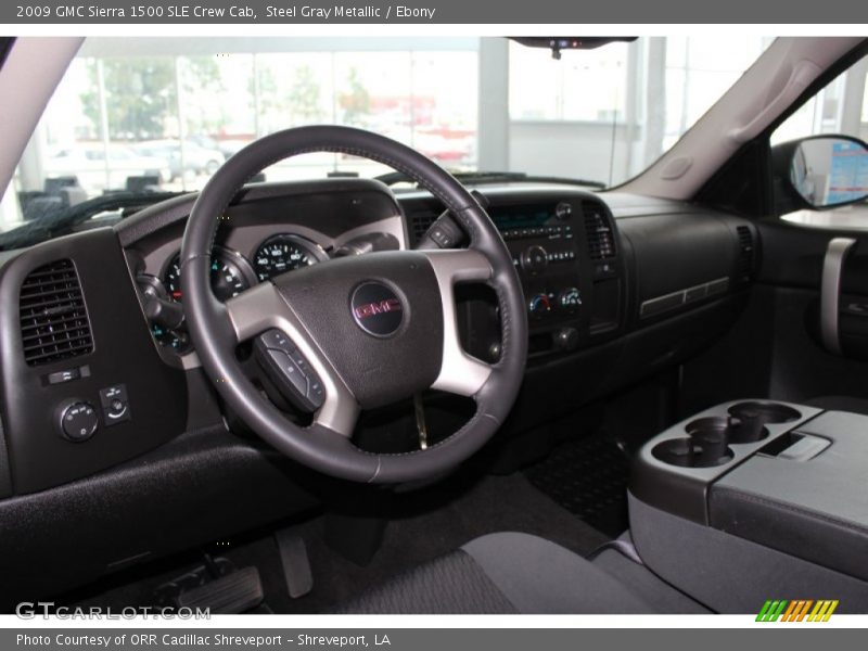 Steel Gray Metallic / Ebony 2009 GMC Sierra 1500 SLE Crew Cab