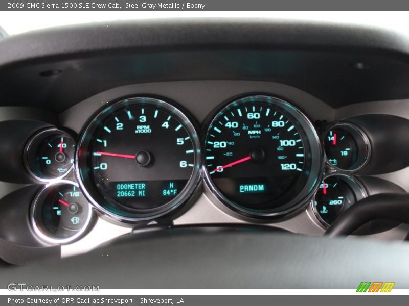 Steel Gray Metallic / Ebony 2009 GMC Sierra 1500 SLE Crew Cab