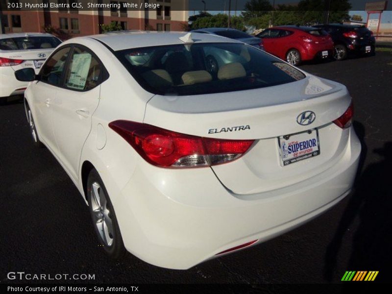 Shimmering White / Beige 2013 Hyundai Elantra GLS