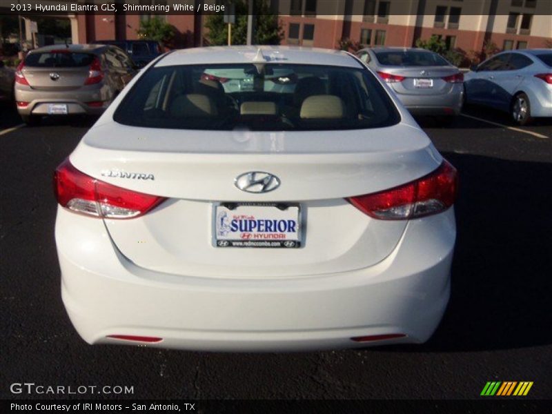 Shimmering White / Beige 2013 Hyundai Elantra GLS