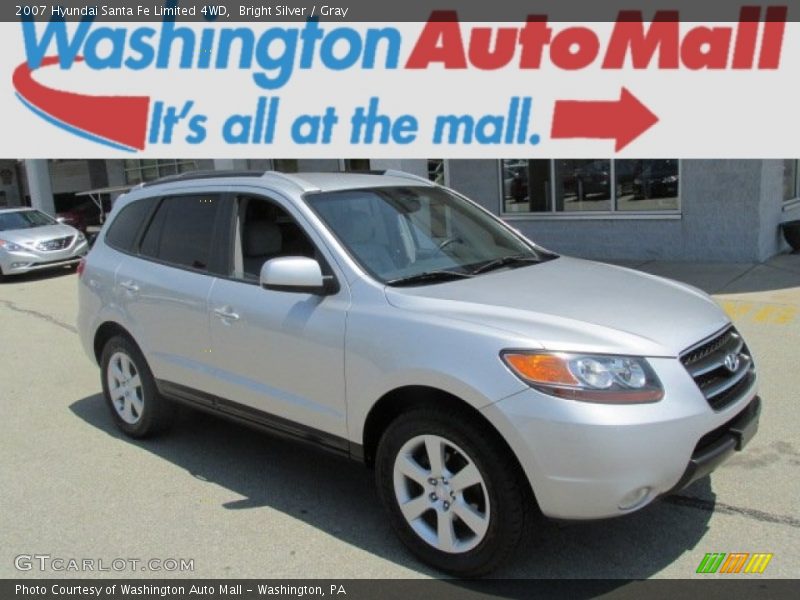 Bright Silver / Gray 2007 Hyundai Santa Fe Limited 4WD