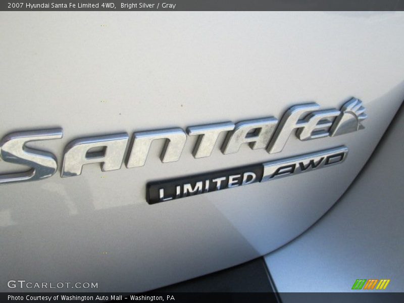 Bright Silver / Gray 2007 Hyundai Santa Fe Limited 4WD