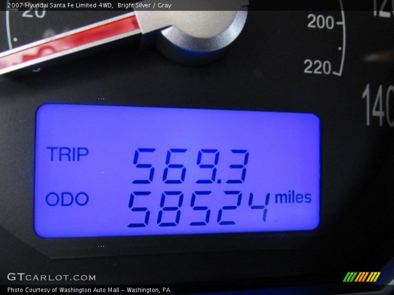 Bright Silver / Gray 2007 Hyundai Santa Fe Limited 4WD