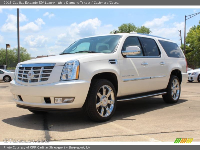 White Diamond Tricoat / Cashmere/Cocoa 2013 Cadillac Escalade ESV Luxury