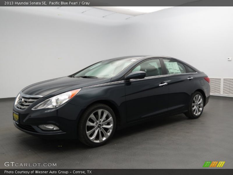 Pacific Blue Pearl / Gray 2013 Hyundai Sonata SE