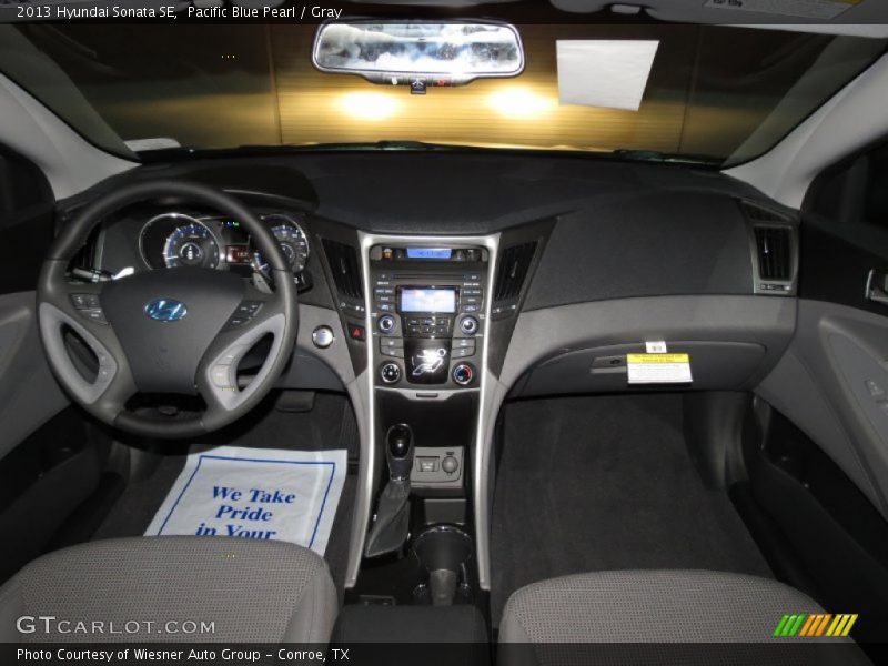Pacific Blue Pearl / Gray 2013 Hyundai Sonata SE