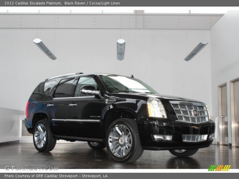 Black Raven / Cocoa/Light Linen 2013 Cadillac Escalade Platinum