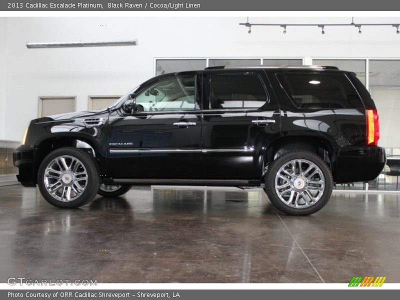 Black Raven / Cocoa/Light Linen 2013 Cadillac Escalade Platinum