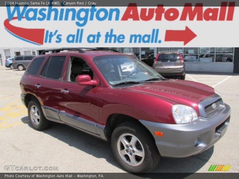 Canyon Red / Gray 2004 Hyundai Santa Fe LX 4WD