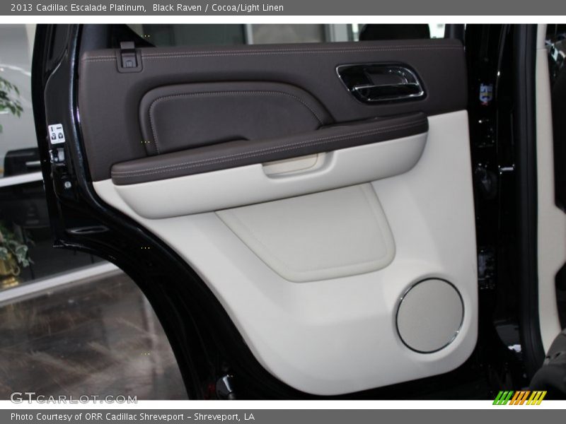 Black Raven / Cocoa/Light Linen 2013 Cadillac Escalade Platinum