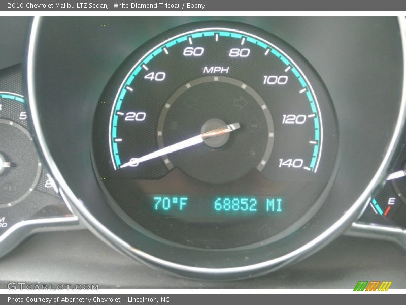 White Diamond Tricoat / Ebony 2010 Chevrolet Malibu LTZ Sedan