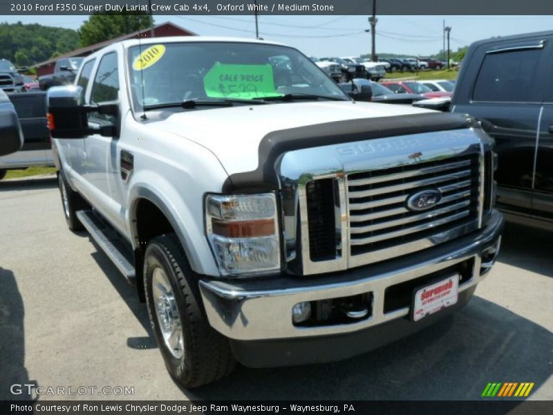 Oxford White / Medium Stone 2010 Ford F350 Super Duty Lariat Crew Cab 4x4