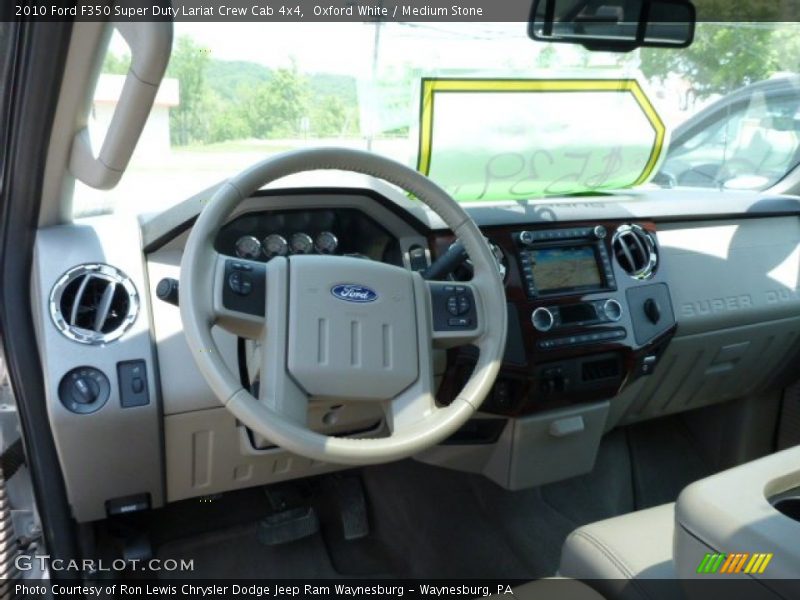 Oxford White / Medium Stone 2010 Ford F350 Super Duty Lariat Crew Cab 4x4