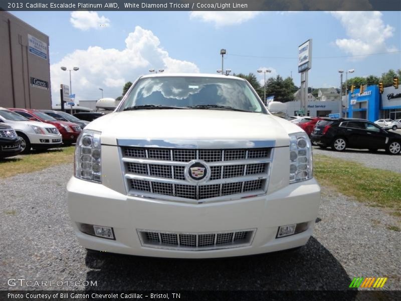 White Diamond Tricoat / Cocoa/Light Linen 2013 Cadillac Escalade Platinum AWD