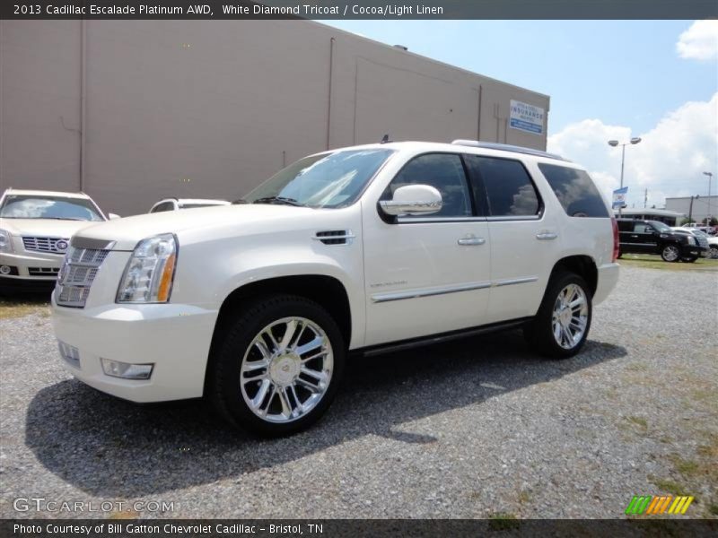 White Diamond Tricoat / Cocoa/Light Linen 2013 Cadillac Escalade Platinum AWD
