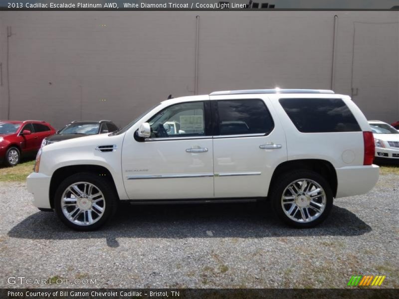White Diamond Tricoat / Cocoa/Light Linen 2013 Cadillac Escalade Platinum AWD