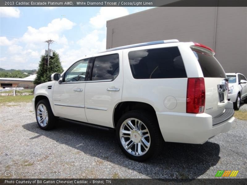 White Diamond Tricoat / Cocoa/Light Linen 2013 Cadillac Escalade Platinum AWD