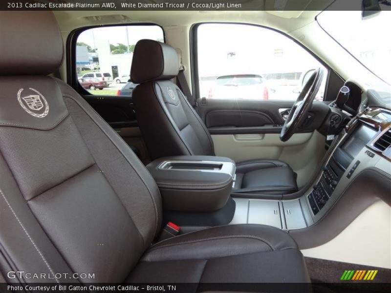 White Diamond Tricoat / Cocoa/Light Linen 2013 Cadillac Escalade Platinum AWD