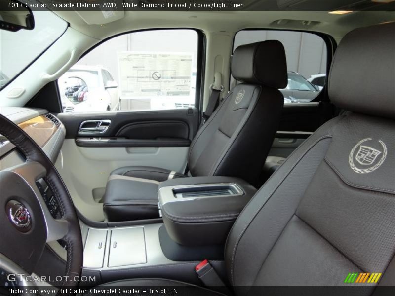 White Diamond Tricoat / Cocoa/Light Linen 2013 Cadillac Escalade Platinum AWD