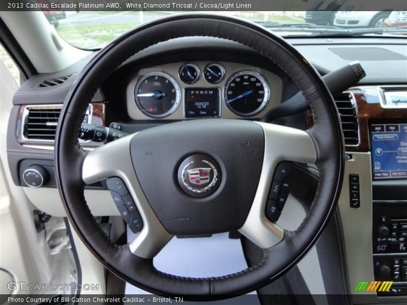 White Diamond Tricoat / Cocoa/Light Linen 2013 Cadillac Escalade Platinum AWD