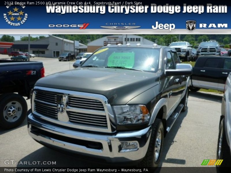 Sagebrush Pearl / Dark Slate 2012 Dodge Ram 2500 HD Laramie Crew Cab 4x4