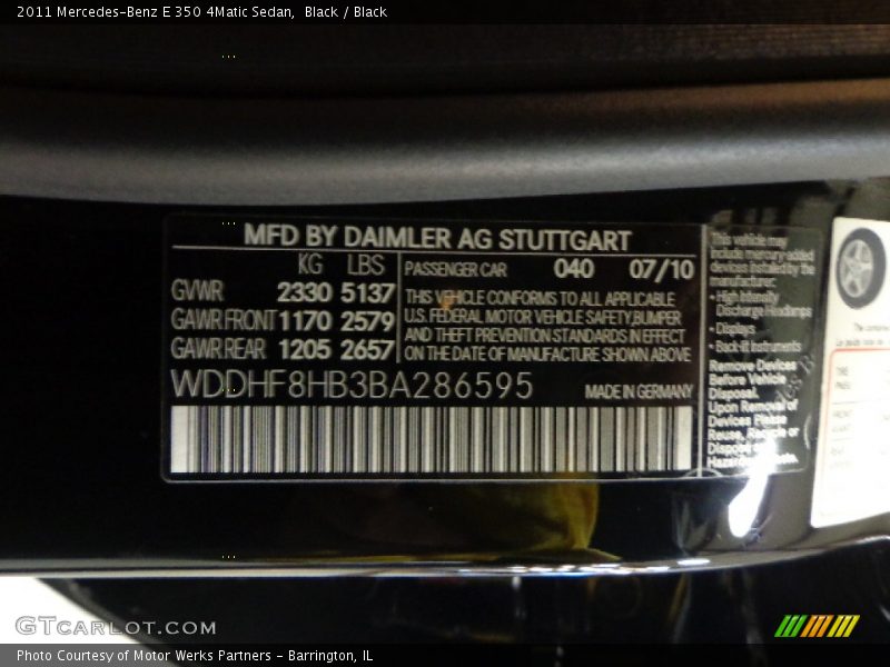 Black / Black 2011 Mercedes-Benz E 350 4Matic Sedan