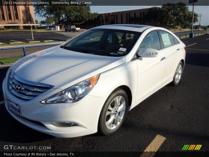 Shimmering White / Camel 2013 Hyundai Sonata Limited