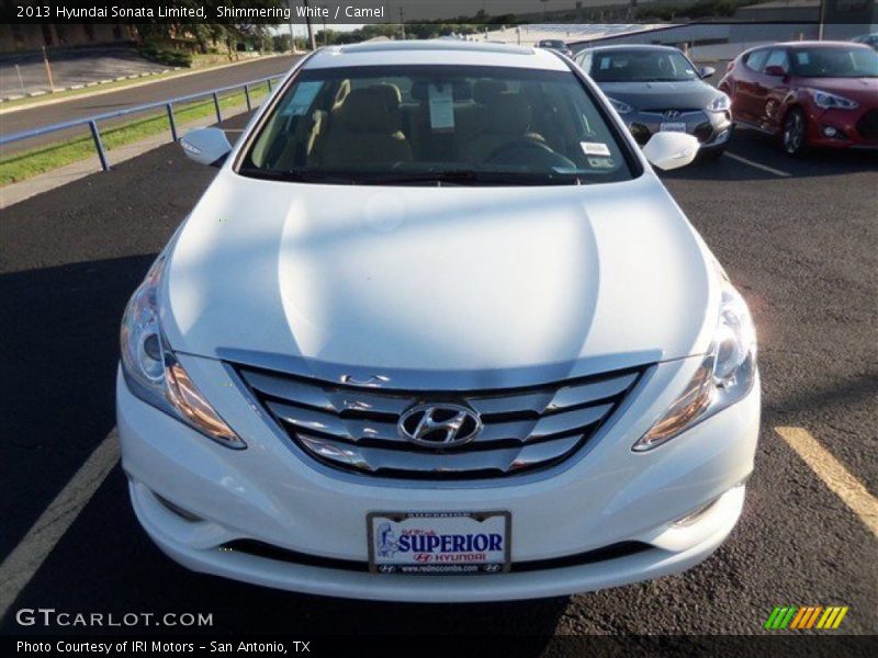 Shimmering White / Camel 2013 Hyundai Sonata Limited