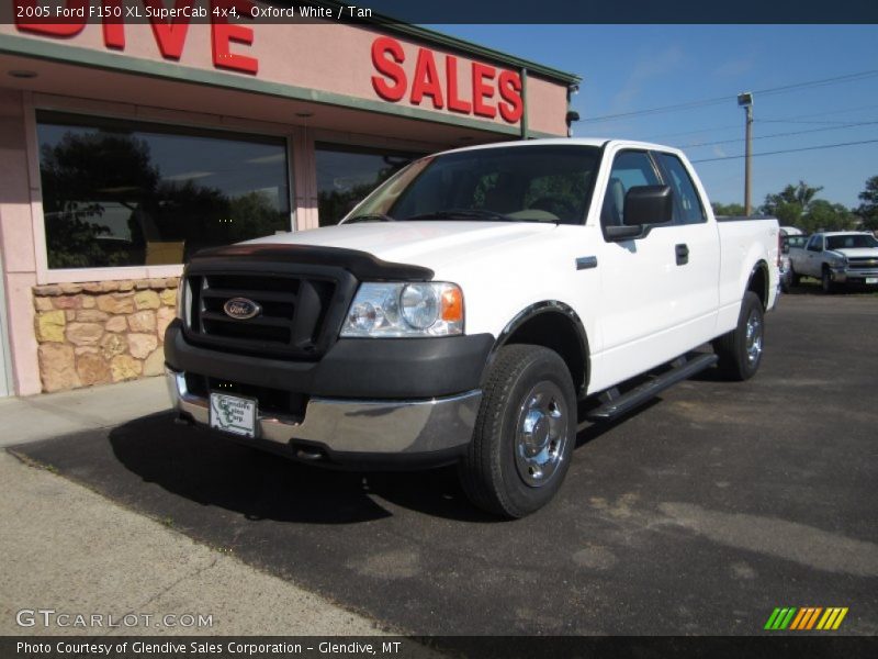 Oxford White / Tan 2005 Ford F150 XL SuperCab 4x4