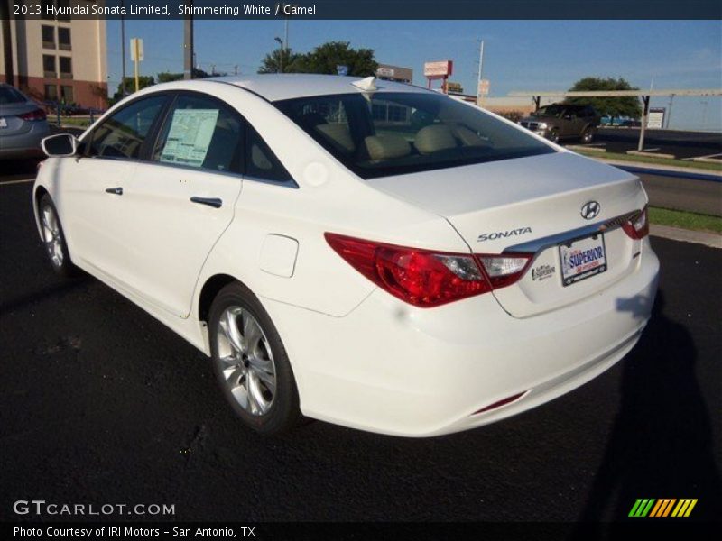 Shimmering White / Camel 2013 Hyundai Sonata Limited