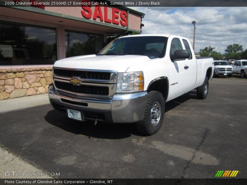 Summit White / Ebony Black 2008 Chevrolet Silverado 2500HD LT Extended Cab 4x4