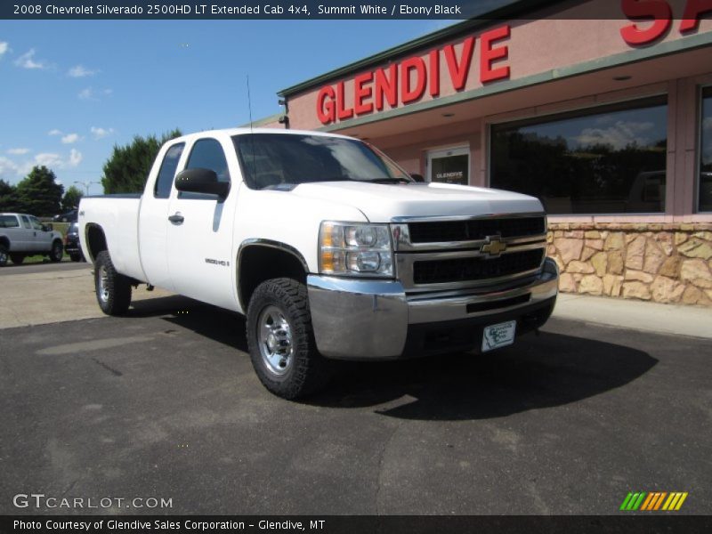 Summit White / Ebony Black 2008 Chevrolet Silverado 2500HD LT Extended Cab 4x4