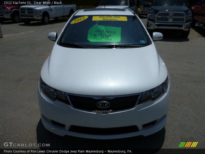 Clear White / Black 2012 Kia Forte SX