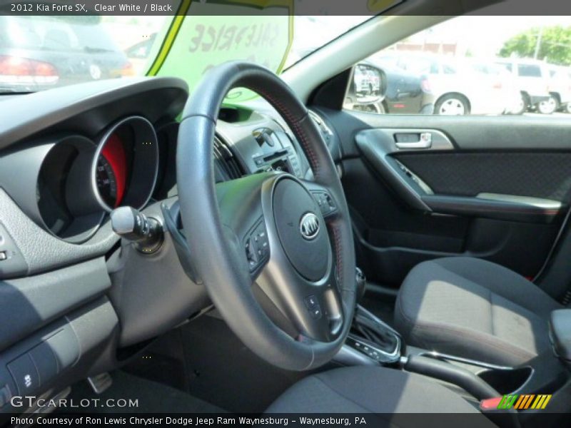 Clear White / Black 2012 Kia Forte SX