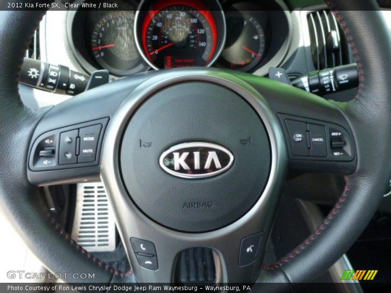 Clear White / Black 2012 Kia Forte SX