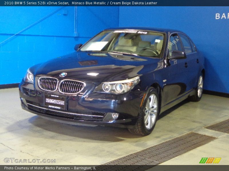 Monaco Blue Metallic / Cream Beige Dakota Leather 2010 BMW 5 Series 528i xDrive Sedan