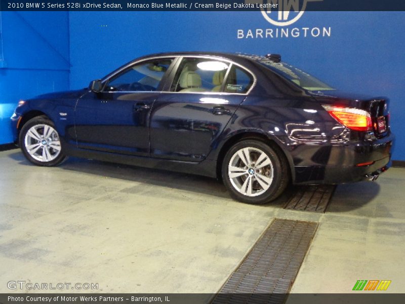 Monaco Blue Metallic / Cream Beige Dakota Leather 2010 BMW 5 Series 528i xDrive Sedan