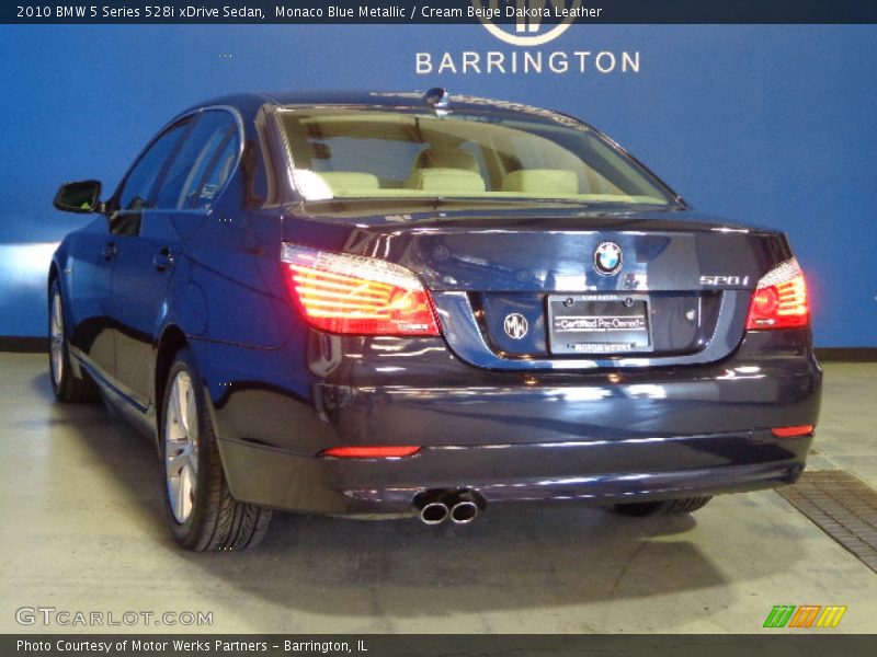 Monaco Blue Metallic / Cream Beige Dakota Leather 2010 BMW 5 Series 528i xDrive Sedan