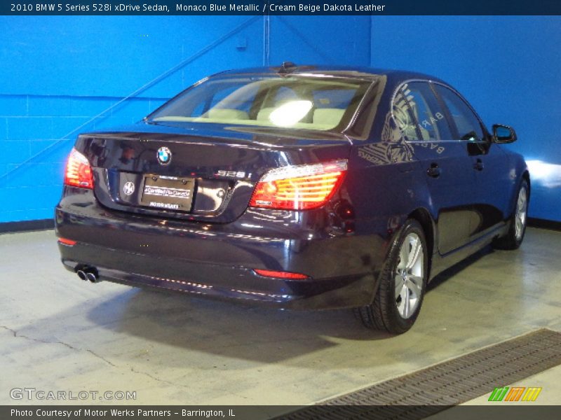 Monaco Blue Metallic / Cream Beige Dakota Leather 2010 BMW 5 Series 528i xDrive Sedan