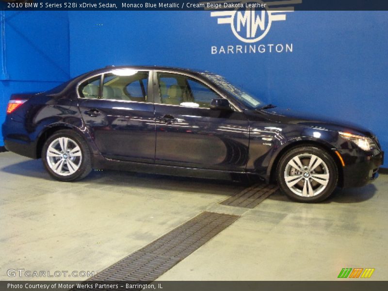 Monaco Blue Metallic / Cream Beige Dakota Leather 2010 BMW 5 Series 528i xDrive Sedan