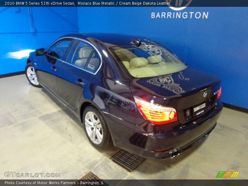Monaco Blue Metallic / Cream Beige Dakota Leather 2010 BMW 5 Series 528i xDrive Sedan