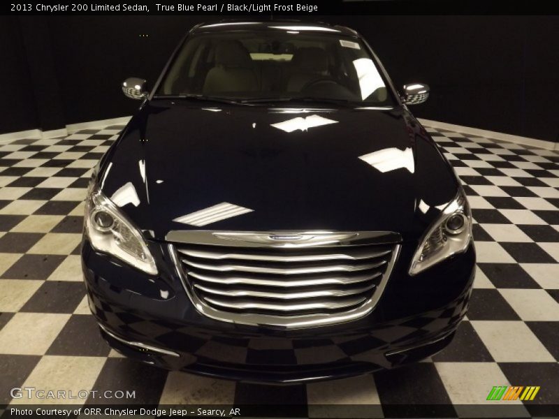 True Blue Pearl / Black/Light Frost Beige 2013 Chrysler 200 Limited Sedan