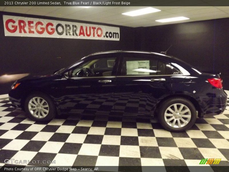 True Blue Pearl / Black/Light Frost Beige 2013 Chrysler 200 Limited Sedan