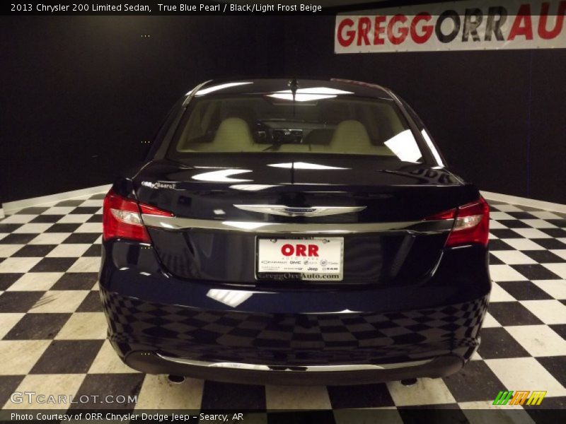 True Blue Pearl / Black/Light Frost Beige 2013 Chrysler 200 Limited Sedan