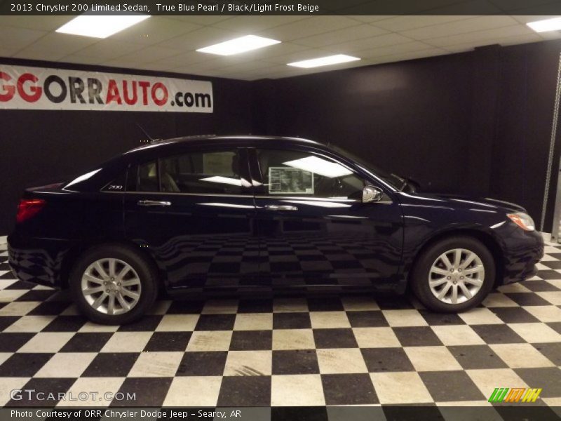 True Blue Pearl / Black/Light Frost Beige 2013 Chrysler 200 Limited Sedan