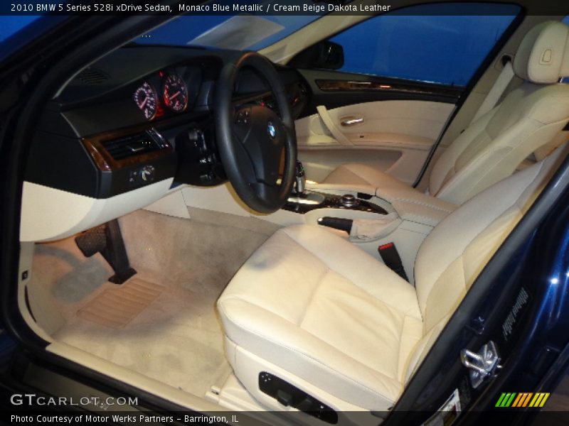 Monaco Blue Metallic / Cream Beige Dakota Leather 2010 BMW 5 Series 528i xDrive Sedan