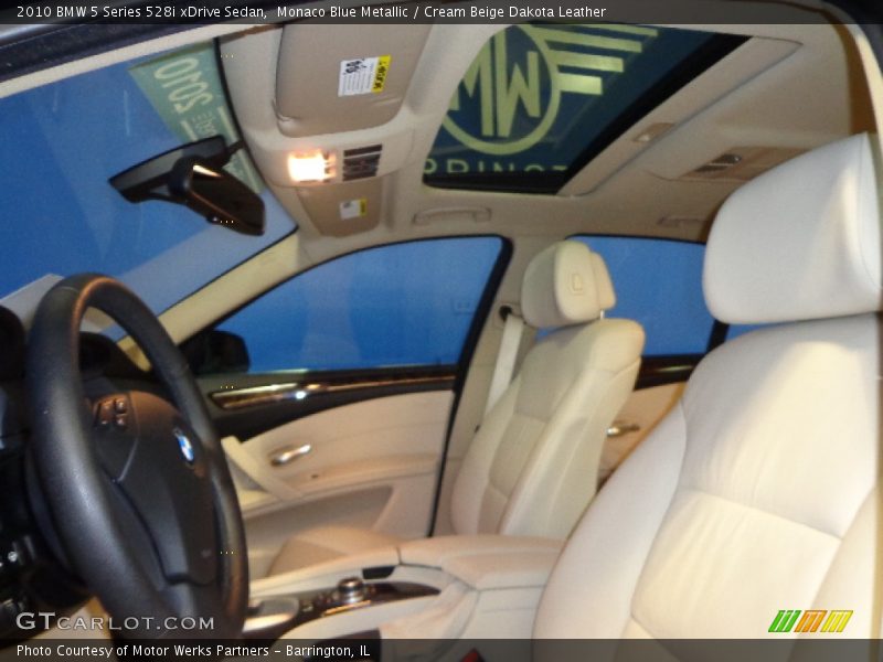 Monaco Blue Metallic / Cream Beige Dakota Leather 2010 BMW 5 Series 528i xDrive Sedan