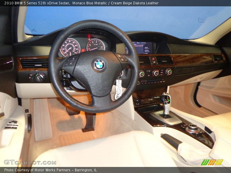 Monaco Blue Metallic / Cream Beige Dakota Leather 2010 BMW 5 Series 528i xDrive Sedan